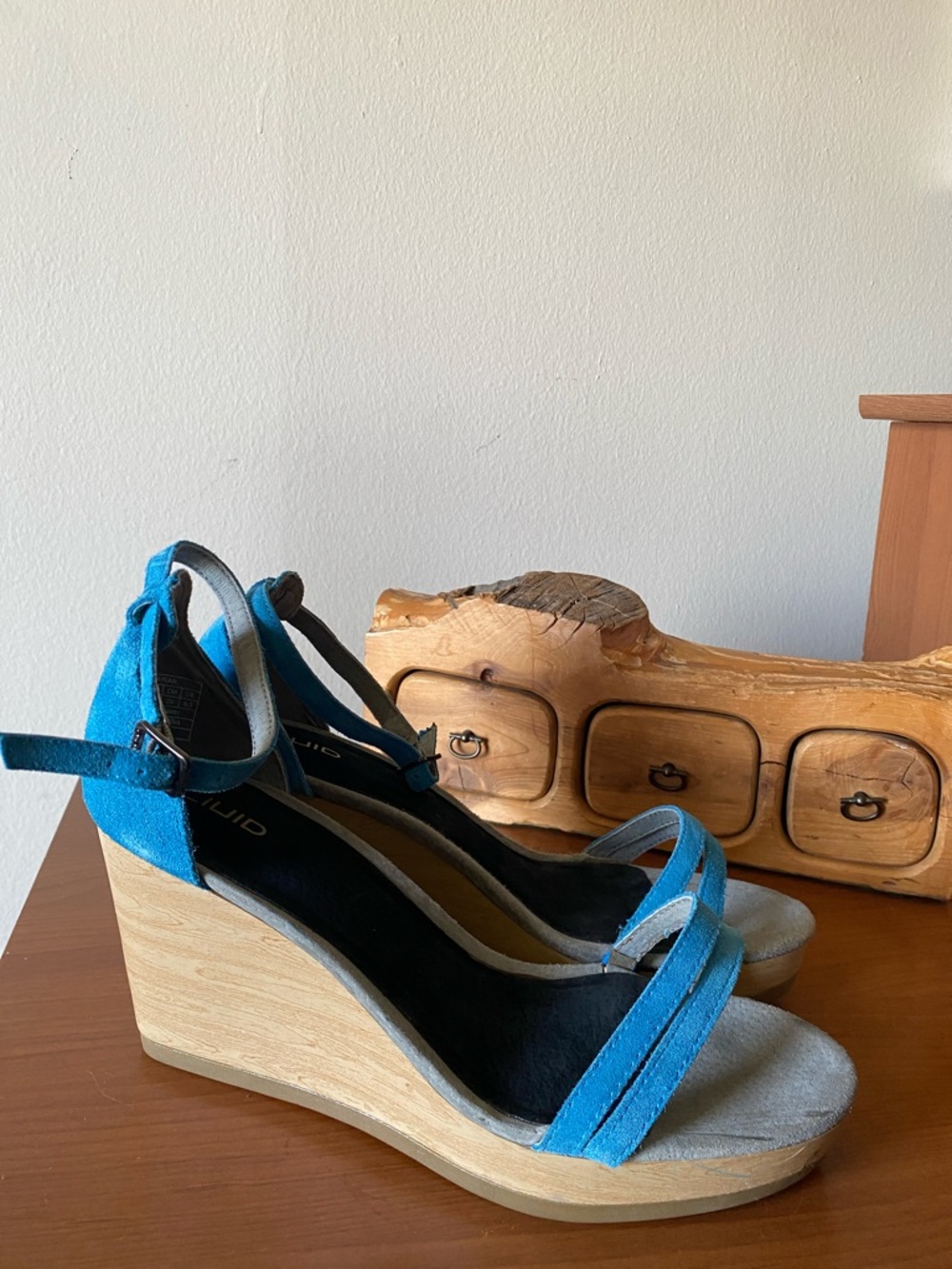 Liuid Suede Wedge Sandals
